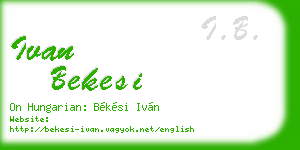ivan bekesi business card