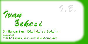 ivan bekesi business card
